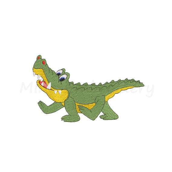 Cute Crocodile Embroidery Design, Animal Embroidery Design, Machine Embroidery Design,  4 Sizes, Instant Download