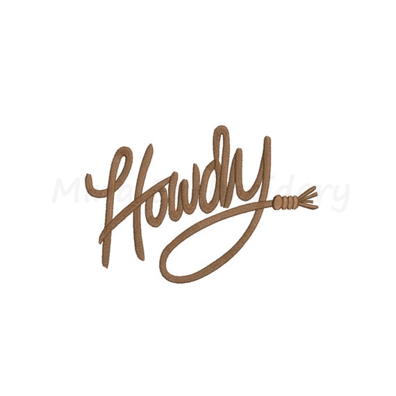 Howdy Embroidery Design, Western Embroidery Design, Machine Embroidery Design, 6 Sizes, Instant Download