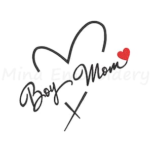 Boy Mom Embroidery Design, Machine Embroidery Design, 5 Sizes, Instant Download