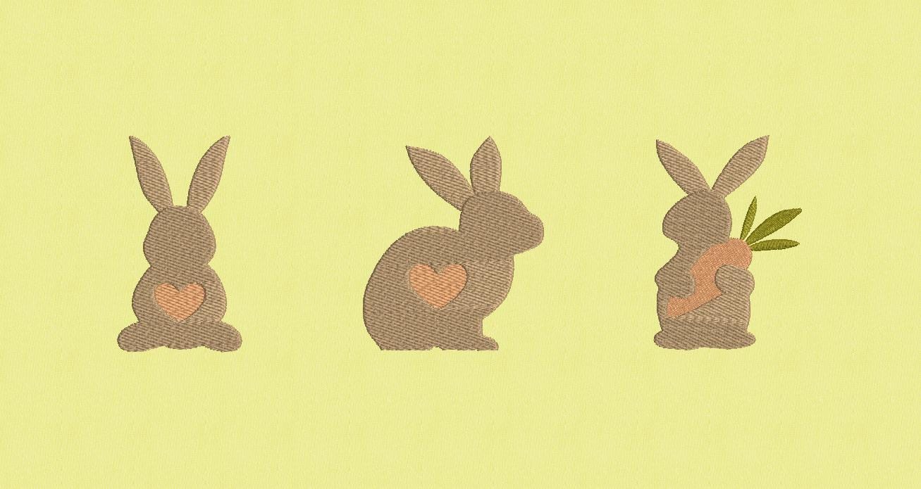 Triple Bunny Easter Embroidery Design: 6 Sizes (instant Download) - Etsy