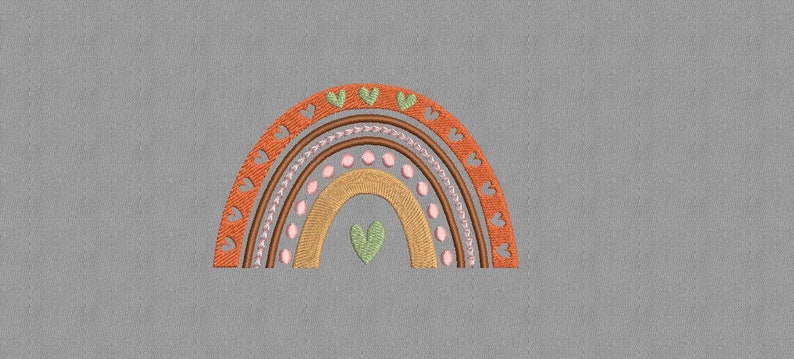 Boho Rainbow Embroidery Design, Machine Embroidery Design, 4 Sizes ...