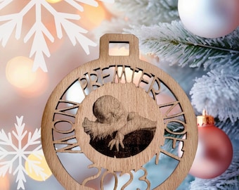 Customizable wooden Christmas ball my first photo Christmas