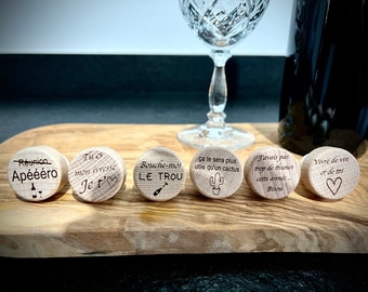 Cadeau mariage humour – Bouchon de vin personnalisé en bois gravé, idée cadeau fête des pères, anniversaire, Noël, invité apéro