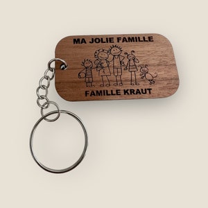 Anpassbarer Familien-Schlüsselanhänger aus Massivholz, Geschenkidee für die Familie, Muttertag, Weihnachten...