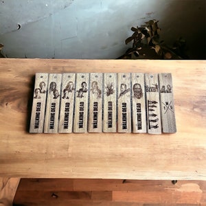 Solid wood bookmark inspired by the world of The Walking Dead