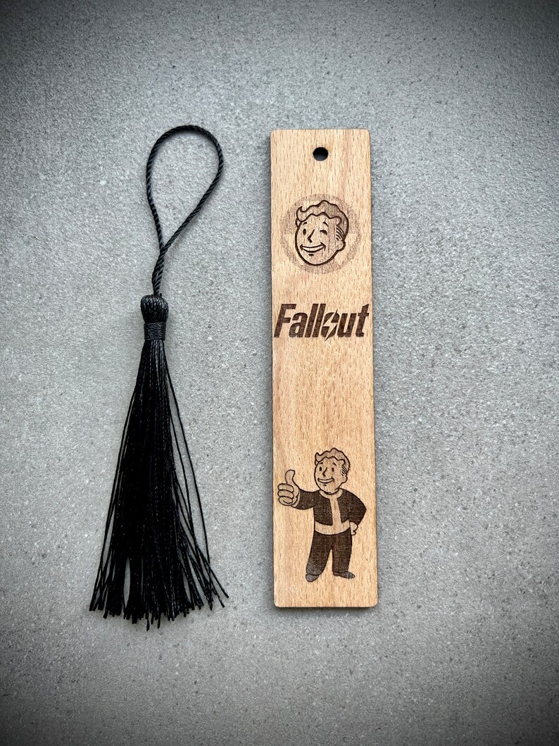 Engraved Wooden Bookmark – Post-apocalyptic Style Fallout Series ...