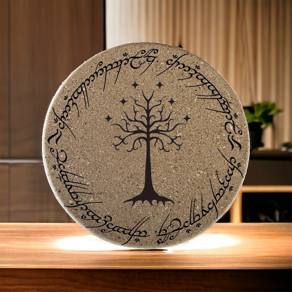 Dessous de plat en liege Tolkien - symboles LOTR - decoration de table le seigneur des anneau - hobbit fanart - tolkien idée cadeau