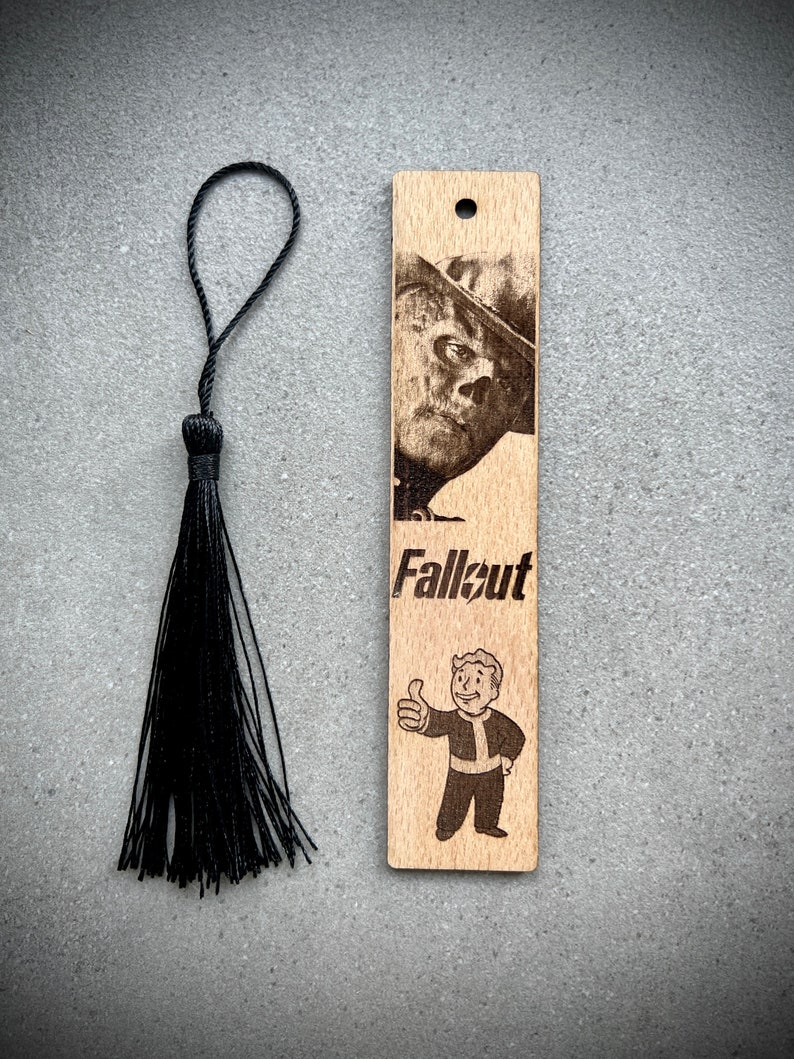 Engraved Wooden Bookmark – Post-apocalyptic Style Fallout Series ...