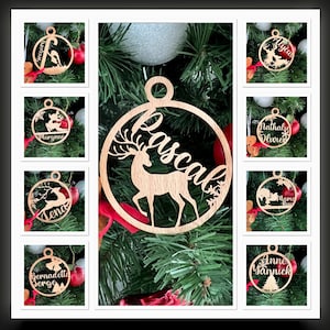 Personalized wooden Christmas ball with first name