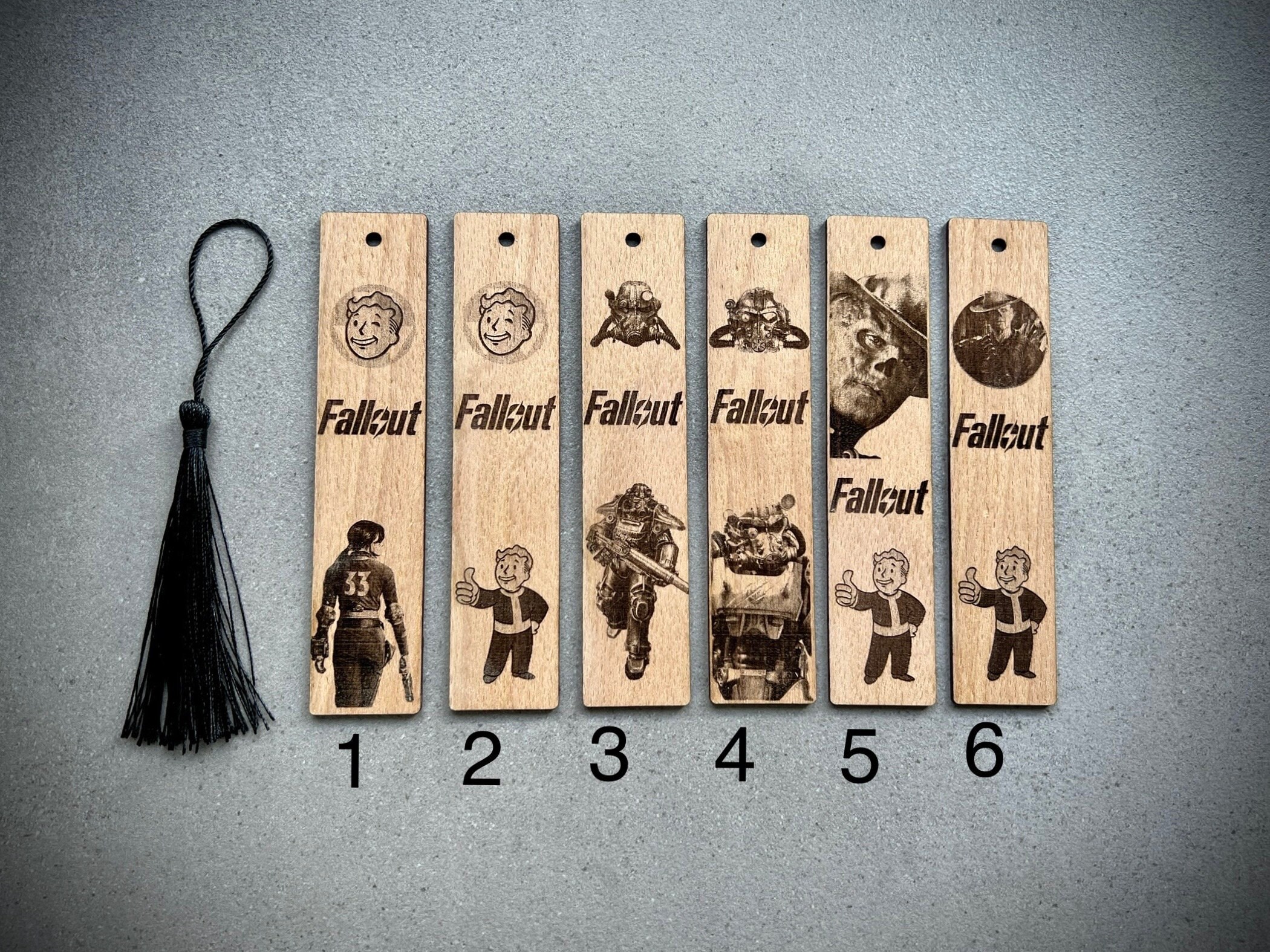 Engraved Wooden Bookmark – Post-apocalyptic Style Fallout Series ...