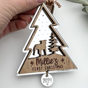 Decoração para a primeira árvore de natal do cachorro, decoração personalizada para cachorro, enfeite para o primeiro natal do cachorro, enfeite de natal personalizado para cachorro, presente para amantes de cachorro