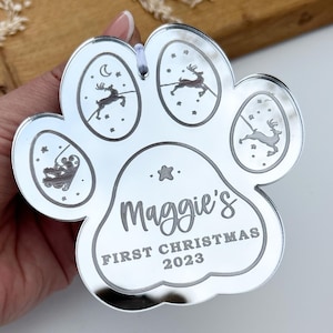 Decoração para a primeira árvore de Natal do filhote de cachorro, enfeite para cachorro, decoração para animais de estimação, decoração pessoal para a primeira árvore de Natal do cachorro, primeiro Natal