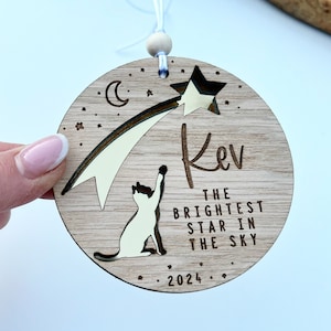 Cat memorial gift, Personalised cat sympathy gift, Cat ornament, Brightest star in the sky cat loss bereavement gift, Cat loss, Pet loss