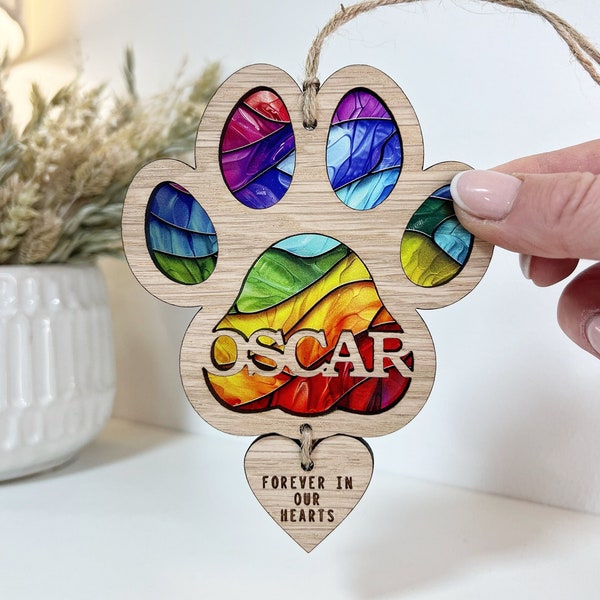 Dog rainbow bridge memorial gift, sun catcher, pet sympathy gift, pet loss gift, dog loss memorial gift, dog lover gift, dog sympathy gift