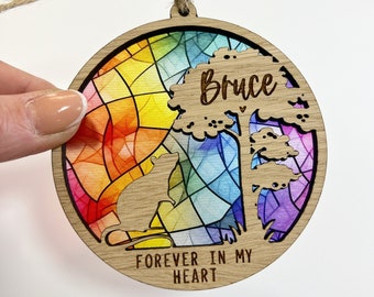 Rat memorial gift, rat sympathy gift, rat remembrance gift, rat bereavement gift, rainbow bridge rat gift, stained glass rat, rat ornament