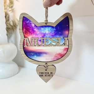 Cat loss memorial gift, rainbow bridge light catcher, sun catcher, cat decoration, cat ornament, cat themed gift, cat sympathy gift