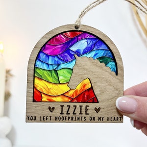 Pferd Verlust Regenbogenbrücke Pferd Gedenkgeschenk, Sonnenfänger, Lichtfänger, Pony Sympathiegeschenk, Ponyverlustgeschenk, Pferdeliebhabergeschenk, Pferdegeschenk