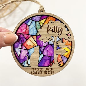 Cat suncatcher cat loss gift, rainbow bridge cat memorial gift, thinking of you pet loss gift, death of cat anniversary gift