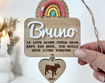 Memorial para perros Oak Rainbow Bridge con etiqueta desplegable, condolencias para perros, recuerdo de mascotas, regalo conmemorativo para mascotas, pérdida de mascotas, regalo por la pérdida de un perro