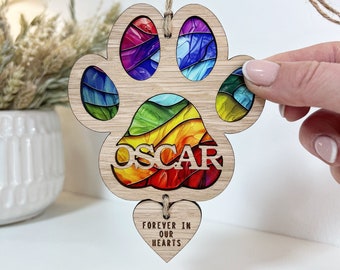 Dog loss rainbow bridge memorial gift, sun catcher, pet sympathy gift, pet loss gift, dog loss memorial gift, dog lover gift, dog sympathy