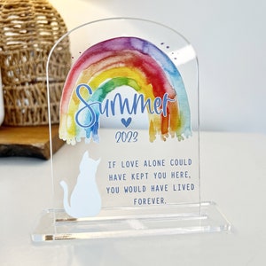 Cat Memorial Gift, Owner and Pet Custom Print, Memorial Keepsake, Pet Remembrance gift, Pet Loss Sympathy Pet Present, Pet Urn Plaque