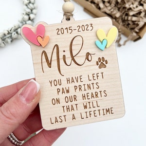 Personalised pet memorial gift, pet sympathy gift, you have left paw prints on our heart, pet loss gift, rainbow bridge gift, dog loss,