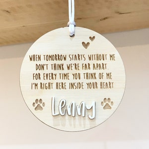 When Tomorrow Starts Without You 3D Plaque, Pet Memorial Gift, Dog Sympathy Gift, Cat Sympathy Gift, Cat Loss Gift, Dog Loss Gift, Pet Loss