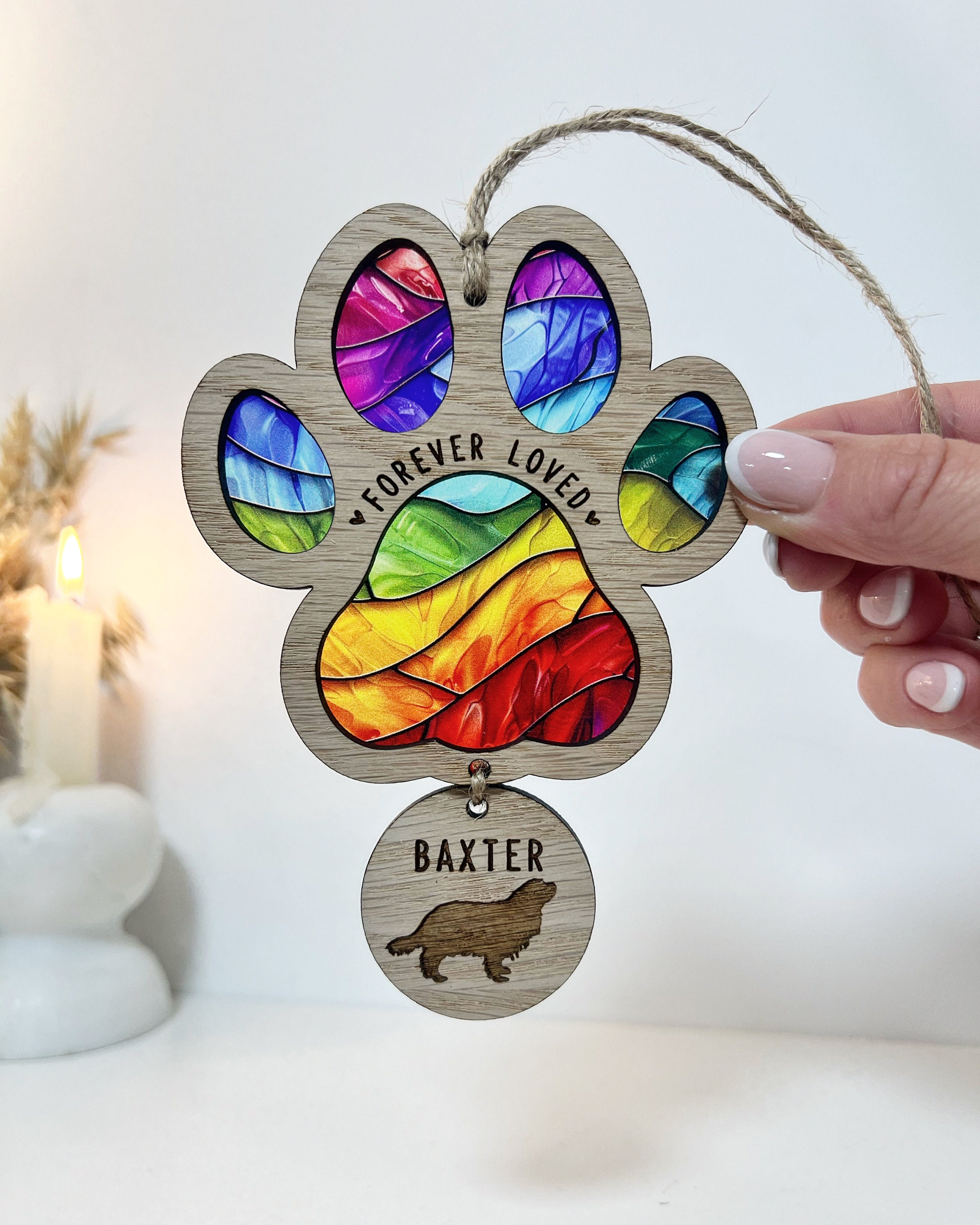 Rainbow Bridge Dog Loss Memorial Gift, Sun Catcher, Pet Sympathy Gift ...