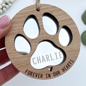 Dog memorial gift, Dog sympathy gift, Dog loss gift, Dog keepsake gift, Personalised pet memorial, Paw ornament, Dog paw ornament