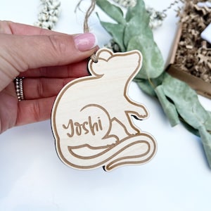 Rat Christmas tree decoration, Custom rat ornament, Personalized rat ornament, Gift for rat lover, Custom rat Christmas bauble, Pet rat gift