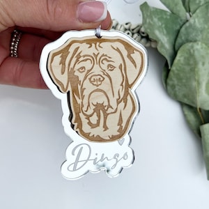 Dogue de Bordeaux Christmas ornament, Dogue de Bordeaux decoration, Personalised Dogue de Bordeaux ornaments, Custom Dogue de Bordeaux