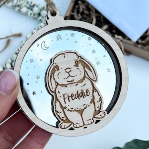 Personalised bunny ornament, Rabbit memorial gift, Personalised rabbit decoration, Personalised rabbit ornament, Bunny decoration