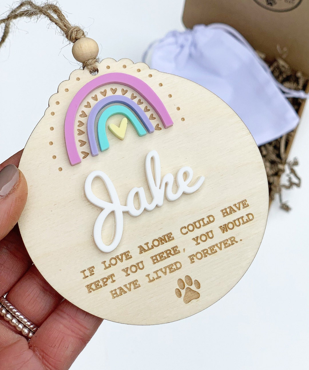 Rainbow Bridge Pet Sympathy Memorial Keepsake, Memorial Gift for Cat ...