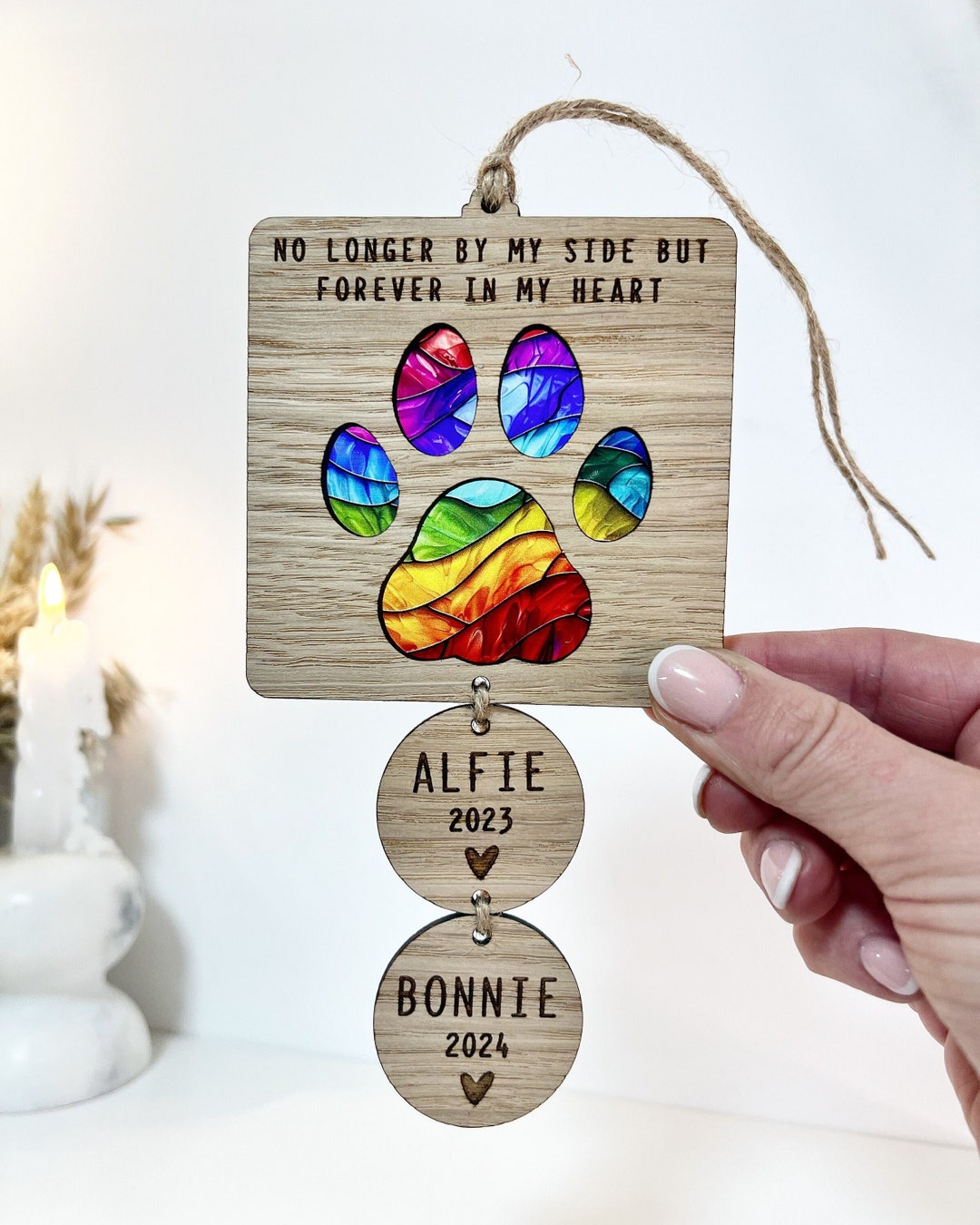 Rainbow Bridge Dog Memorial Gift, Sun Catcher, Pet Sympathy Gift, Pet ...
