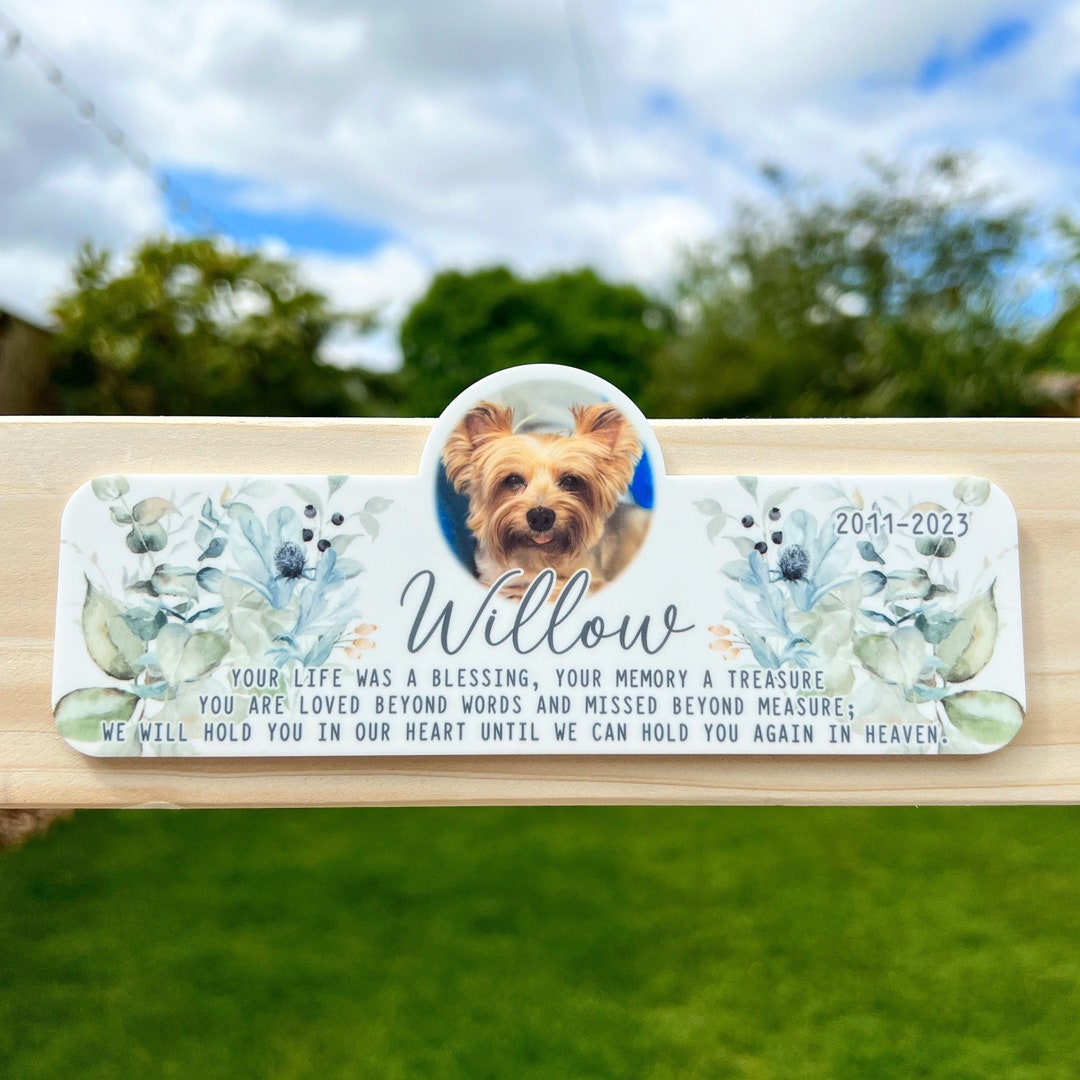Pet Memorial Plaque for Bench Personalised Memorial Pet Plaque Garden
