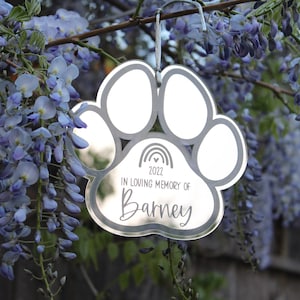 Outdoor waterproof dog garden memorial plaque, You left paw prints on our hearts, Cat memorial