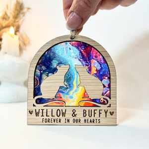 Personalised Rat Memorial Ornament: Stained Glass Rainbow Bridge Keepsake