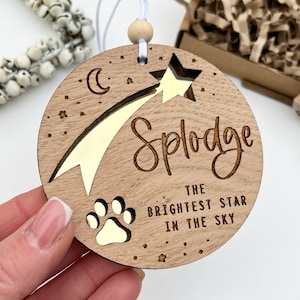 Pet memorial brightest star in the sky, Cat keepsake gift, Personalised cat sympathy gift, Cat ornament, cat loss bereavement gift, cat gift