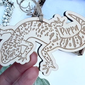 Personalised gecko ornament, Custom leopard gecko Memorial ornament, Leopard gecko gift, Reptile lover gift, Gecko keepsake