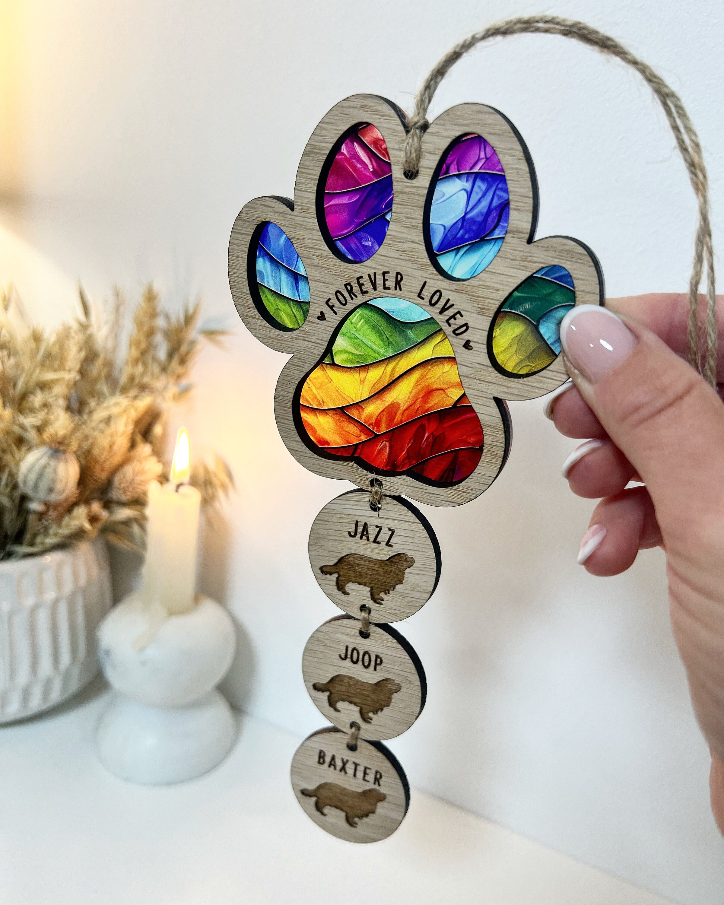 Rainbow Bridge Dog Loss Memorial Gift, Sun Catcher, Pet Sympathy Gift ...