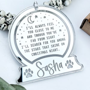 Christmas dog memorial ornament, Christmas snow globe dog memorial decoration, Pet memorial decoration, Pet memorial for all animals