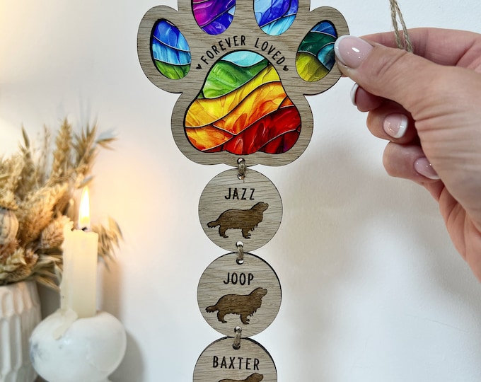Rainbow Bridge Dog Loss Memorial Gift, Sun Catcher, Pet Sympathy Gift ...