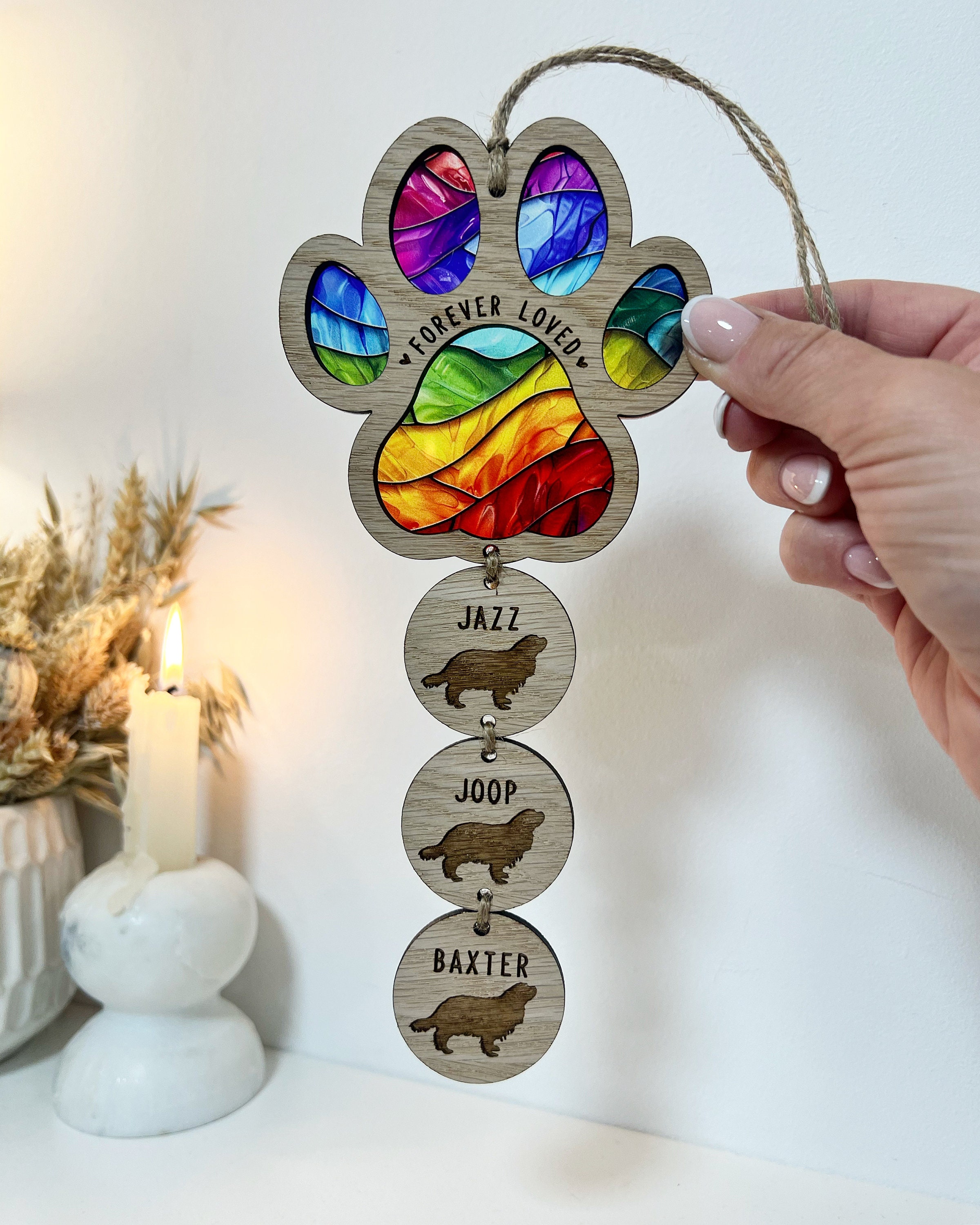 Rainbow bridge dog loss memorial gift, sun catcher, pet sympathy gift, pet loss gift, dog loss memorial gift, dog lover gift, dog sympathy