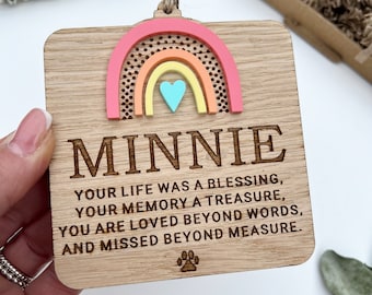 Pet sympathy gift, pet loss personalised pet memorial, pet keepsake gift, pet loss gift, your life was a blessing, memorial gift