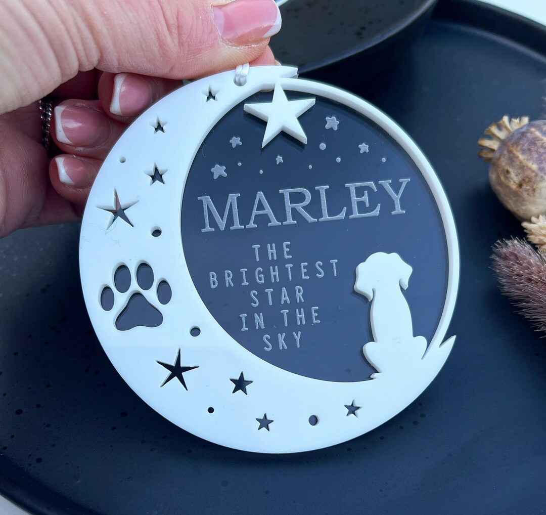 Dog Memorial Ornament, Personalised Dog Keepsake Gift, Dog Sympathy
