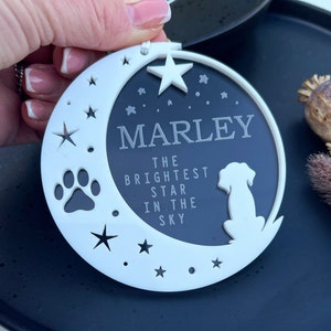 Dog memorial ornament, Personalised dog keepsake gift, Dog sympathy gift, Dog bereavement gift, Dog decoration, Pet loss gift, Memorial