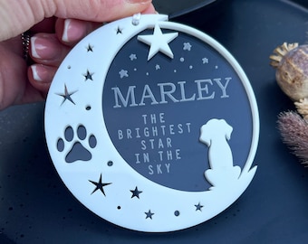 Dog memorial ornament, Personalised dog keepsake gift, Dog sympathy gift, Dog bereavement gift, Dog decoration, Pet loss gift, Memorial