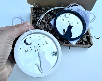 Black cat, Cat memorial gift, Rainbow Bridge, Pet Sympathy Gift, Pet Loss Gift, Cat Loss, Pet Memorial Gift, Cat Lover Gift, Cat decoration,