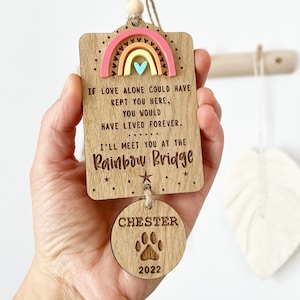 Regenbogen Brücke Haustier Sympathie | Haustier-Denkmal Andenken | Erinnerungsgeschenk | Katzenverlust Geschenk | Haustier Erinnerungsgeschenk | Haustier-Verlust Geschenk | Hund Verlust Geschenk |