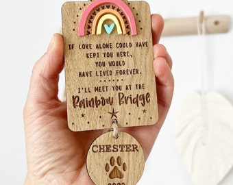 Rainbow Bridge Pet Sympathy | Pet Memorial Keepsake | Memorial Gift | Cat Loss Gift | Memorial Pet Gift | Pet Loss Gift | Dog Loss Gift |